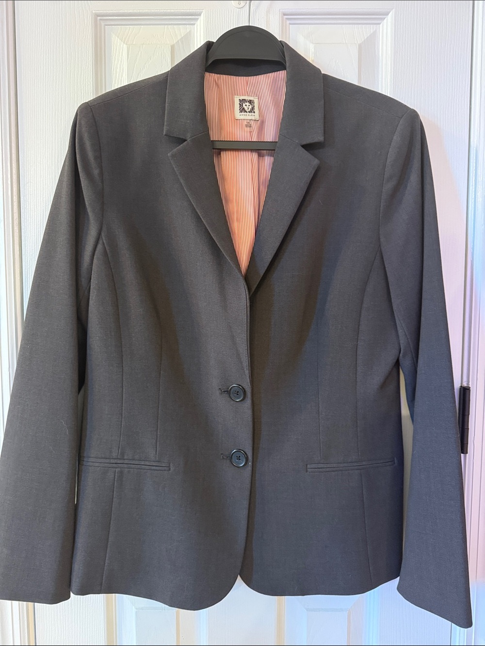 Anne Klein Charcoal Gray Two-Button Women's Blazer